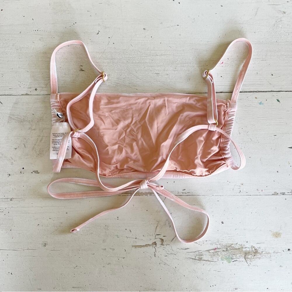 NWOT WeWoreWhat Leigh Dusty Light Pink Abstract Marble Bikini Top XS - Picture 5 of 6